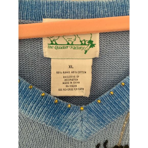 Vintage Halloween Sequin Jack O Lantern Pumpkin Coastal Grandma Sweater - Picture 12 of 13